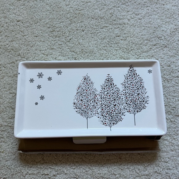 Sparkle tree ceramic platter. New in box. Never used. - Picture 1 of 4